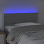 sengegavl med LED-lys 90x5x78/88 cm stof lysegrå
