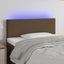 sengegavl med LED-lys 100x5x78/88 cm stof mørkebrun