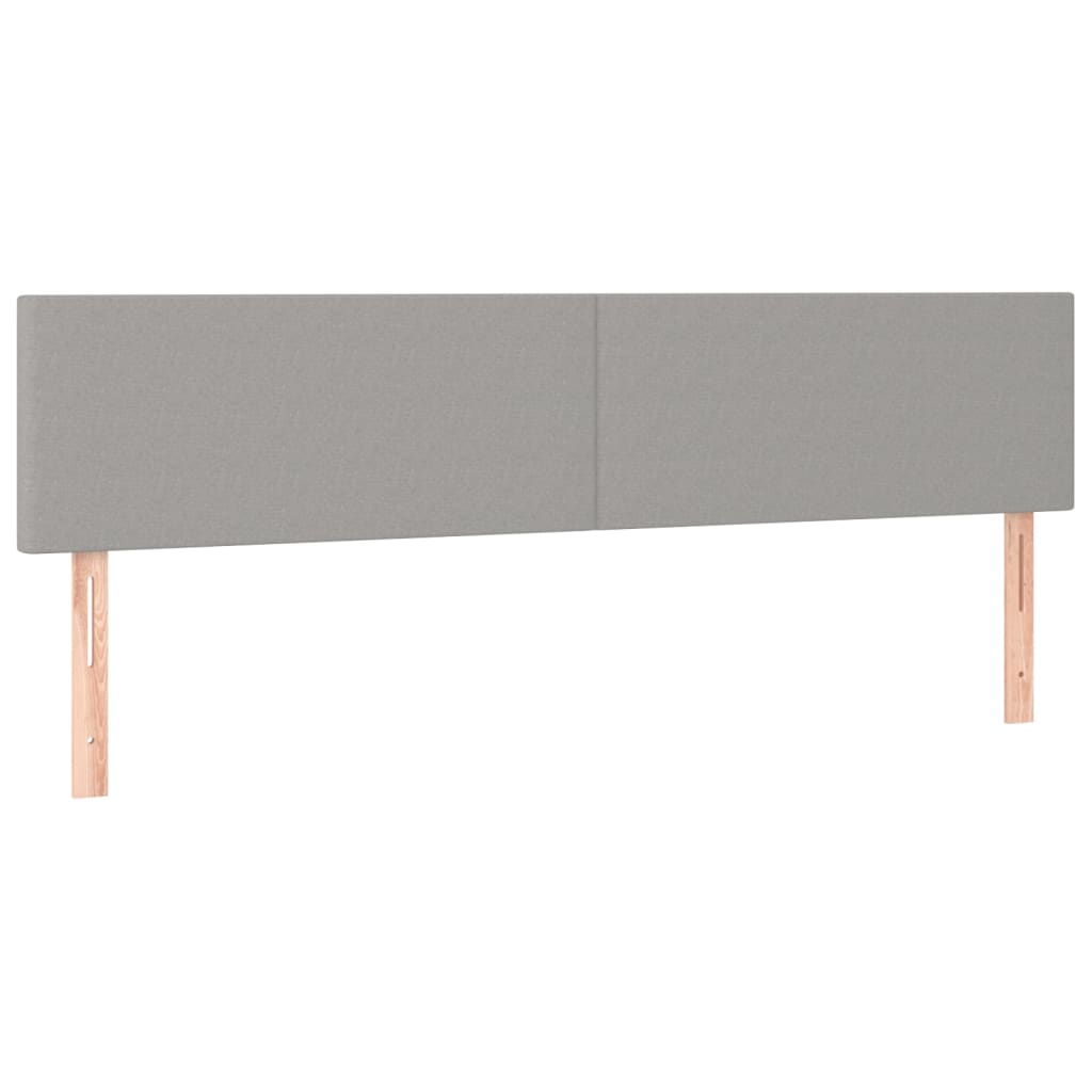 sengegavl med LED-lys 180x5x78/88 cm stof lysegrå
