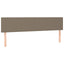 sengegavl med LED-lys 180x5x78/88 cm stof gråbrun