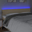 sengegavl med LED-lys 180x5x78/88 cm stof cremefarvet