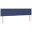 sengegavl med LED-lys 180x5x78/88 cm stof blå