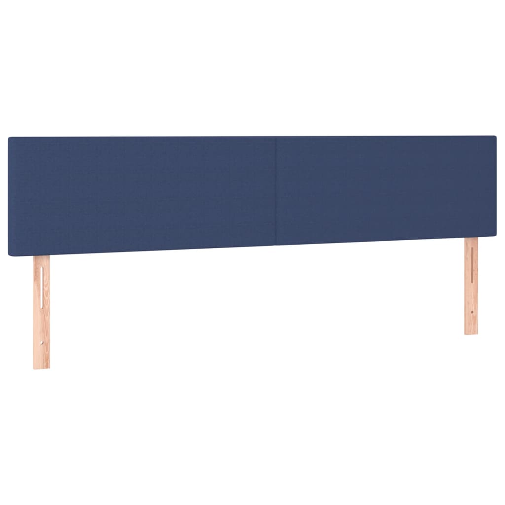sengegavl med LED-lys 180x5x78/88 cm stof blå