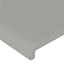 sengegavl med LED-lys 200x5x78/88 cm stof lysegrå