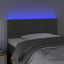 sengegavl med LED-lys 90x5x78/88 cm fløjl mørkegrå