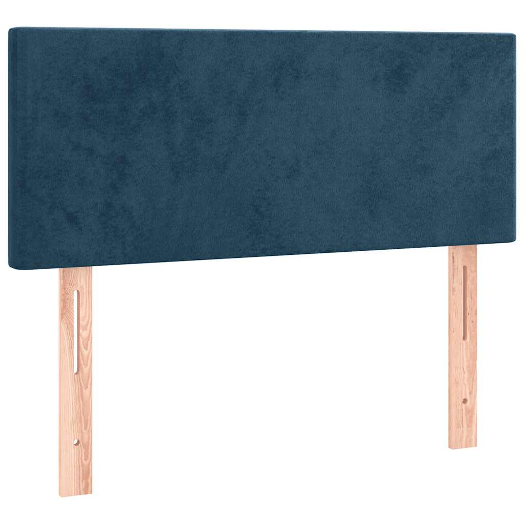 sengegavl med LED-lys 100x5x78/88 cm fløjl mørkeblå