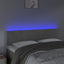 sengegavl med LED-lys 144x5x78/88 cm fløjl lysegrå