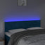 sengegavl med LED-lys 144x5x78/88 cm fløjl mørkeblå