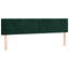 sengegavl med LED-lys 160x5x78/88 cm fløjl mørkegrøn