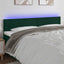sengegavl med LED-lys 160x5x78/88 cm fløjl mørkegrøn