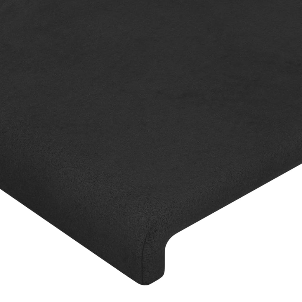 sengegavl med LED-lys 180x5x78/88 cm velour sort