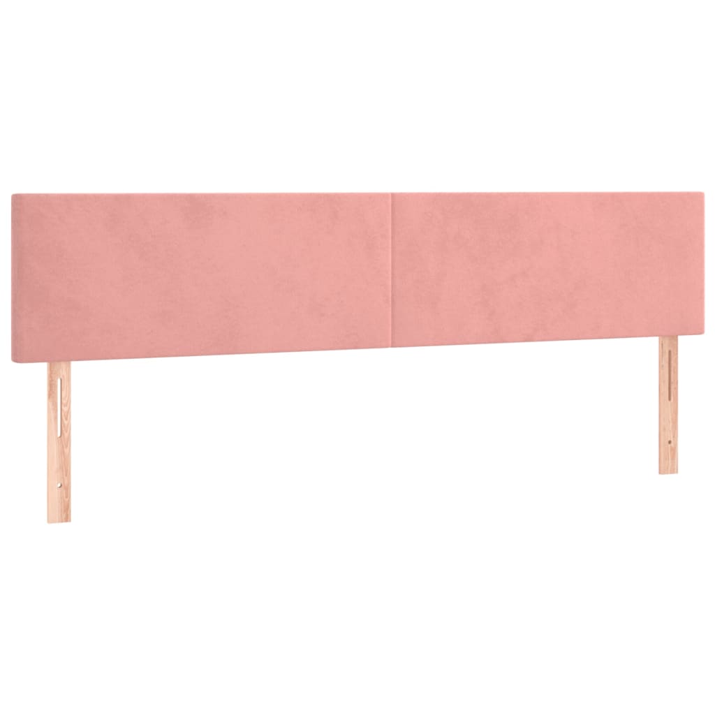 sengegavl med LED-lys 180x5x78/88 cm fløjl lyserød