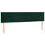 sengegavl med LED-lys 200x5x78/88 cm fløjl mørkegrøn
