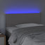 sengegavl med LED-lys 80x5x78/88 cm kunstlæder grå
