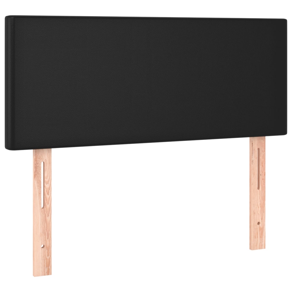 sengegavl med LED-lys 90x5x78/88 cm kunstlæder sort
