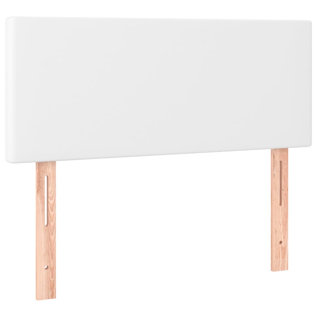sengegavl med LED-lys 90x5x78/88 cm kunstlæder hvid