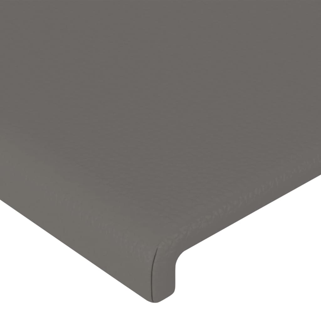 sengegavl med LED-lys 90x5x78/88 cm kunstlæder grå