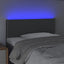sengegavl med LED-lys 90x5x78/88 cm stof mørkegrå
