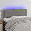 sengegavl med LED-lys 90x5x78/88 cm stof mørkegrå