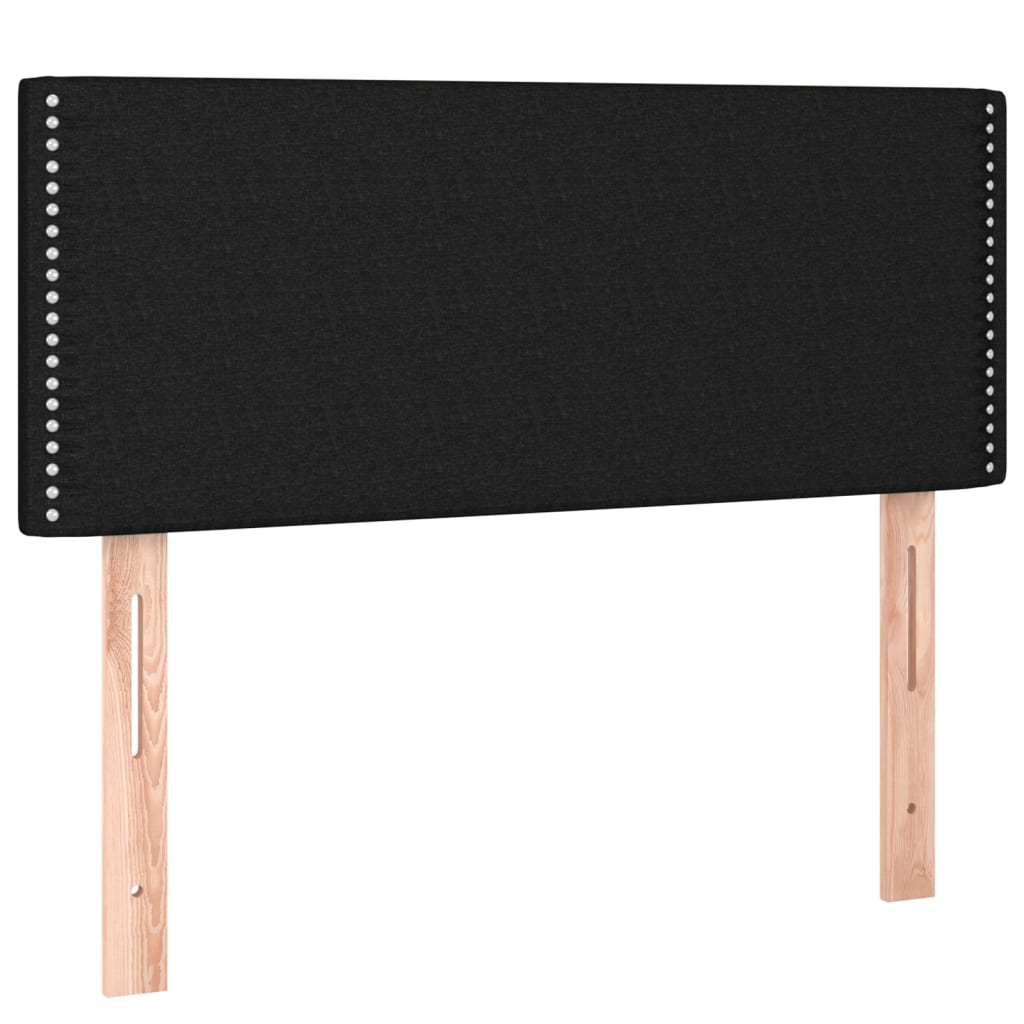 sengegavl med LED-lys 90x5x78/88 cm stof sort