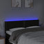 sengegavl med LED-lys 144x5x78/88 cm stof sort