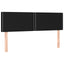 sengegavl med LED-lys 144x5x78/88 cm stof sort