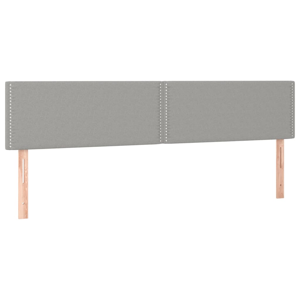 sengegavl med LED-lys 180x5x78/88 cm stof lysegrå