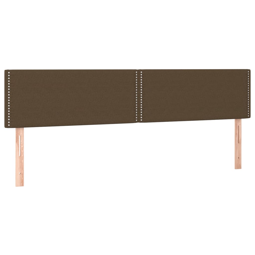 sengegavl med LED-lys 180x5x78/88 cm stof mørkebrun