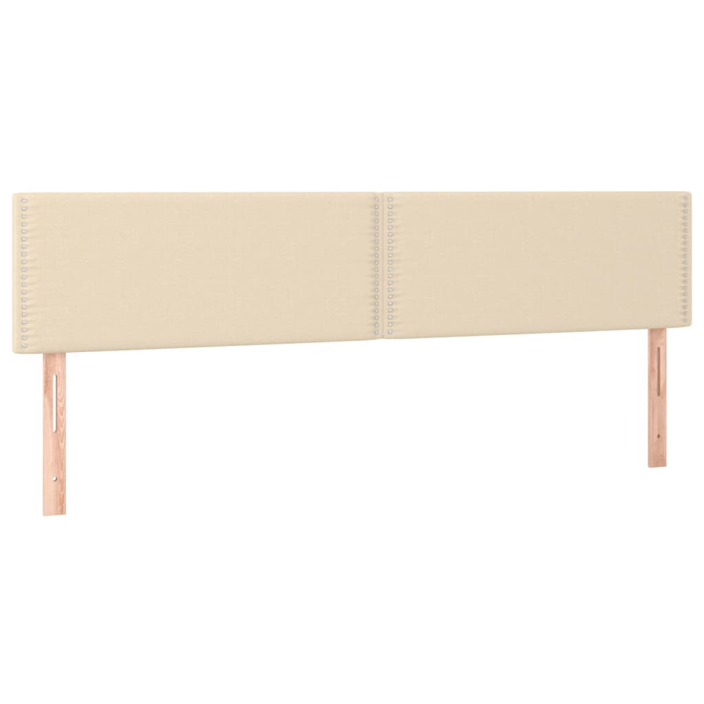 sengegavl med LED-lys 180x5x78/88 cm stof cremefarvet