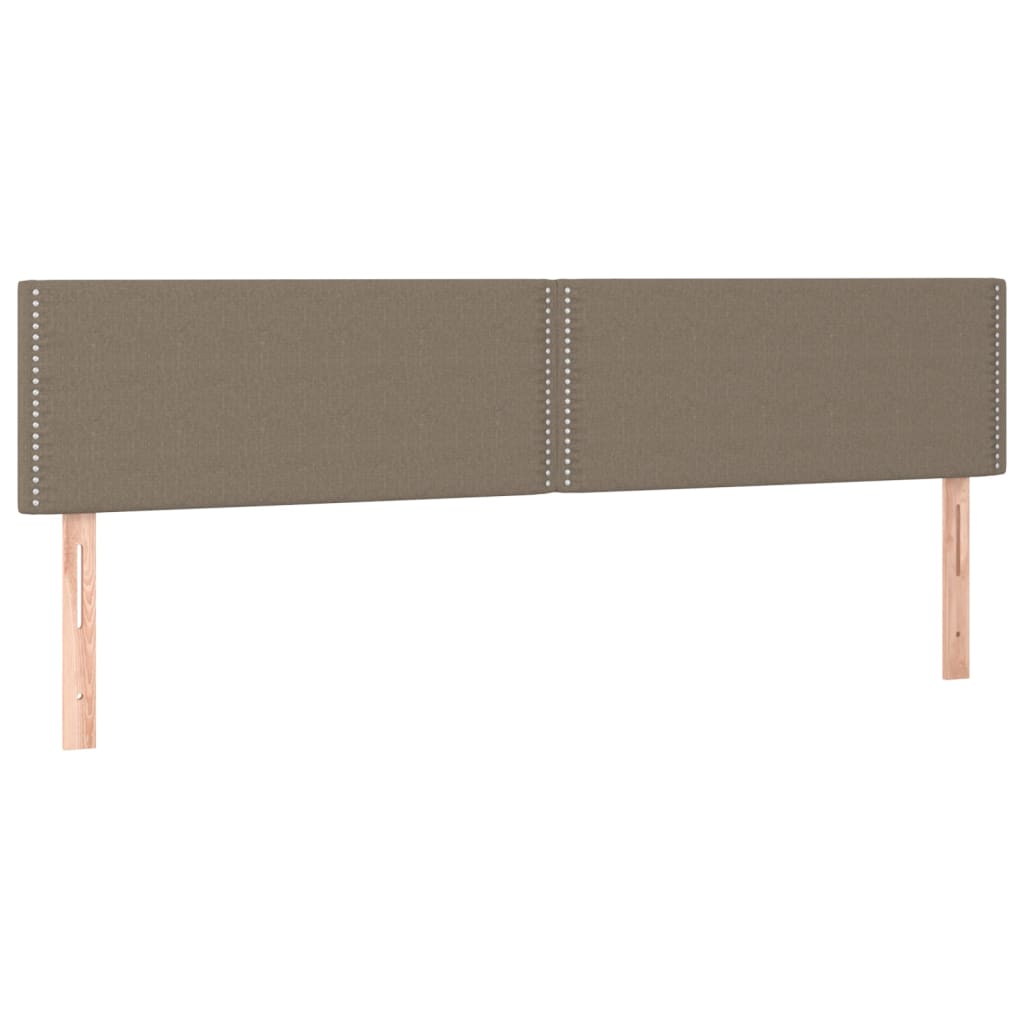 sengegavl med LED-lys 200x5x78/88 cm stof gråbrun