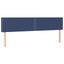 sengegavl med LED-lys 200x5x78/88 cm stof blå