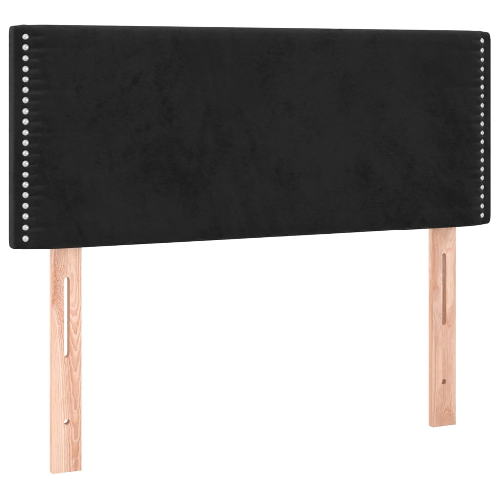 sengegavl med LED-lys 100x5x78/88 cm fløjl sort