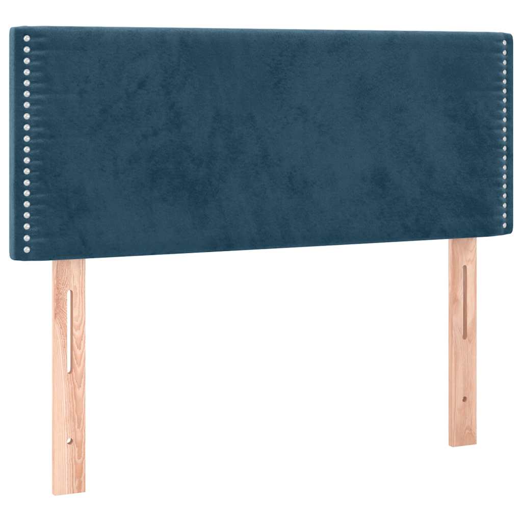 sengegavl med LED-lys 100x5x78/88 cm fløjl mørkeblå