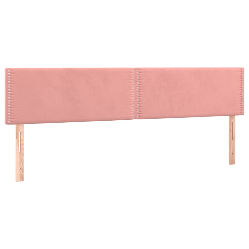 sengegavl med LED-lys 160x5x78/88 cm velour lyserød