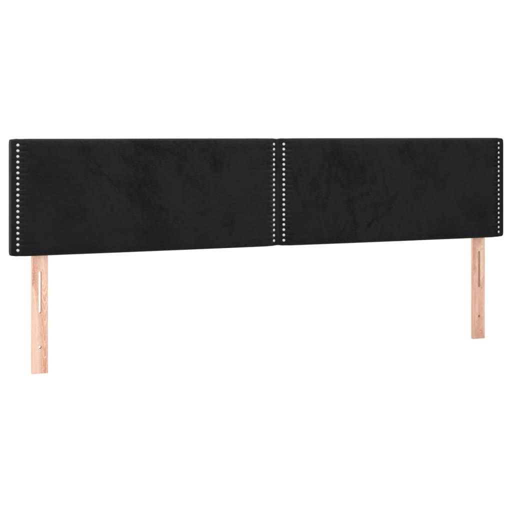 sengegavl med LED-lys 180x5x78/88 cm velour sort