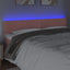 sengegavl med LED-lys 200x5x78/88 cm velour lyserød