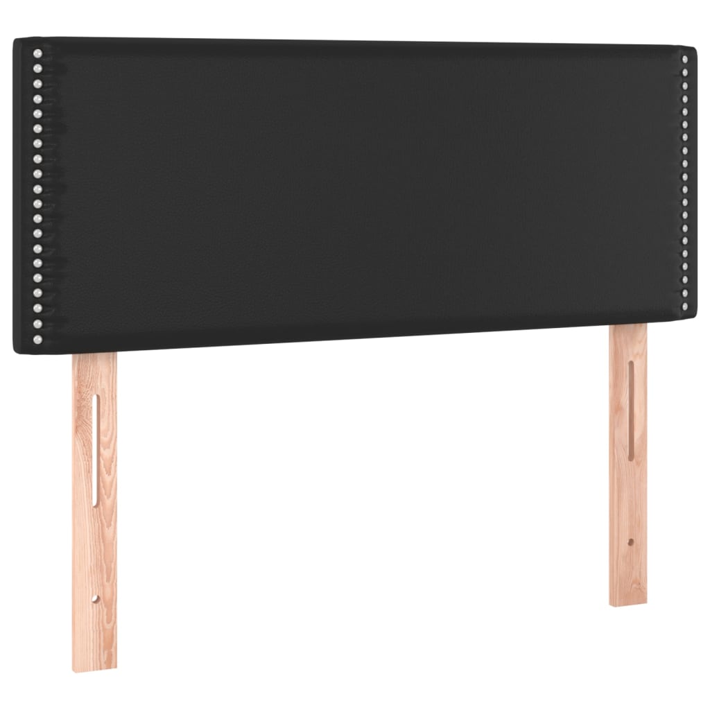 sengegavl med LED-lys 100x5x78/88 cm kunstlæder sort