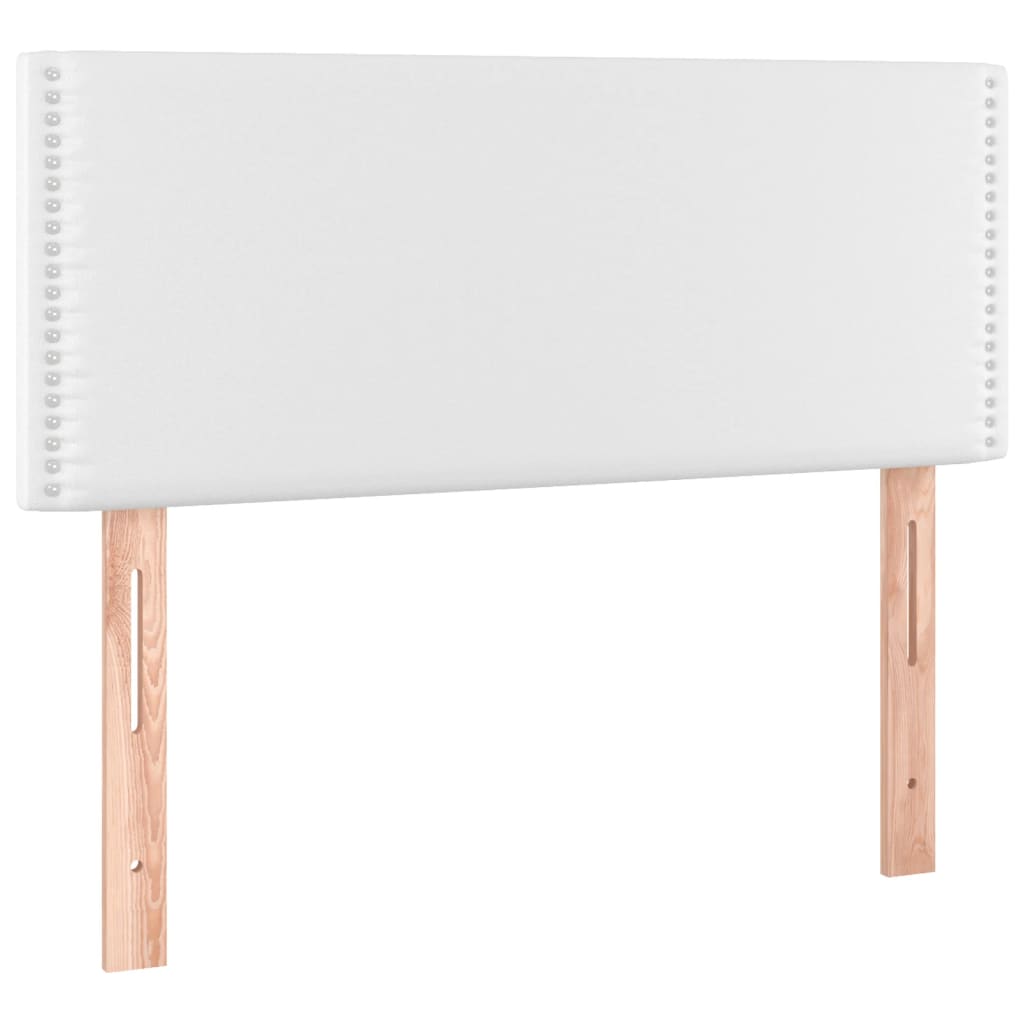 sengegavl med LED-lys 100x5x78/88 cm kunstlæder hvid