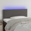 sengegavl med LED-lys 100x5x78/88 cm kunstlæder grå