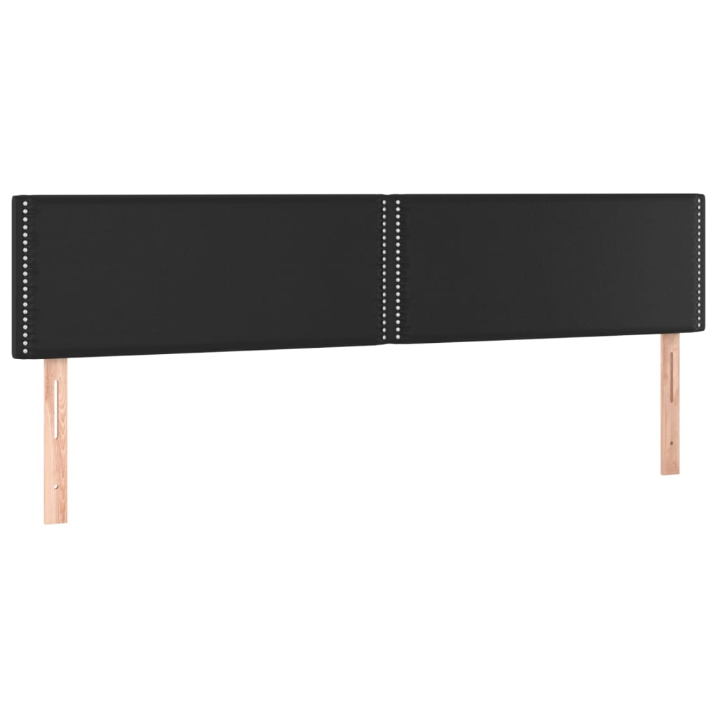 sengegavl med LED-lys 200x5x78/88 cm kunstlæder sort