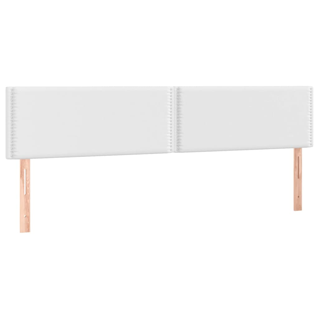 sengegavl med LED-lys 200x5x78/88 cm kunstlæder hvid