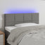 sengegavl med LED-lys 80x5x78/88 cm stof mørkegrå