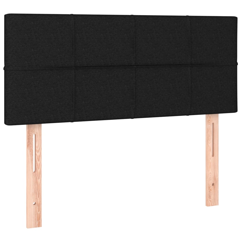 sengegavl med LED-lys 90x5x78/88 cm stof sort