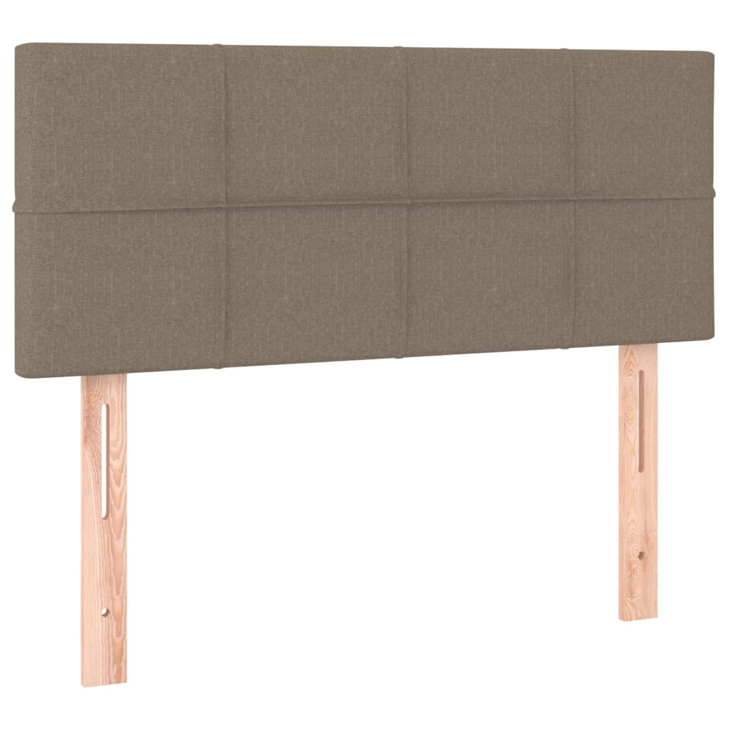 sengegavl med LED-lys 100x5x78/88 cm stof gråbrun