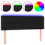 sengegavl med LED-lys 144x5x78/88 cm stof sort