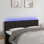 sengegavl med LED-lys 144x5x78/88 cm stof sort