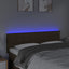 sengegavl med LED-lys 144x5x78/88 cm stof mørkebrun