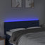 sengegavl med LED-lys 144x5x78/88 cm stof blå