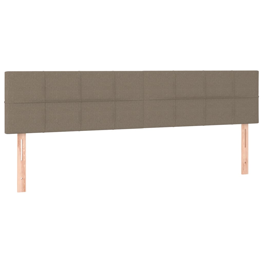 sengegavl med LED-lys 160x5x78/88 cm stof gråbrun