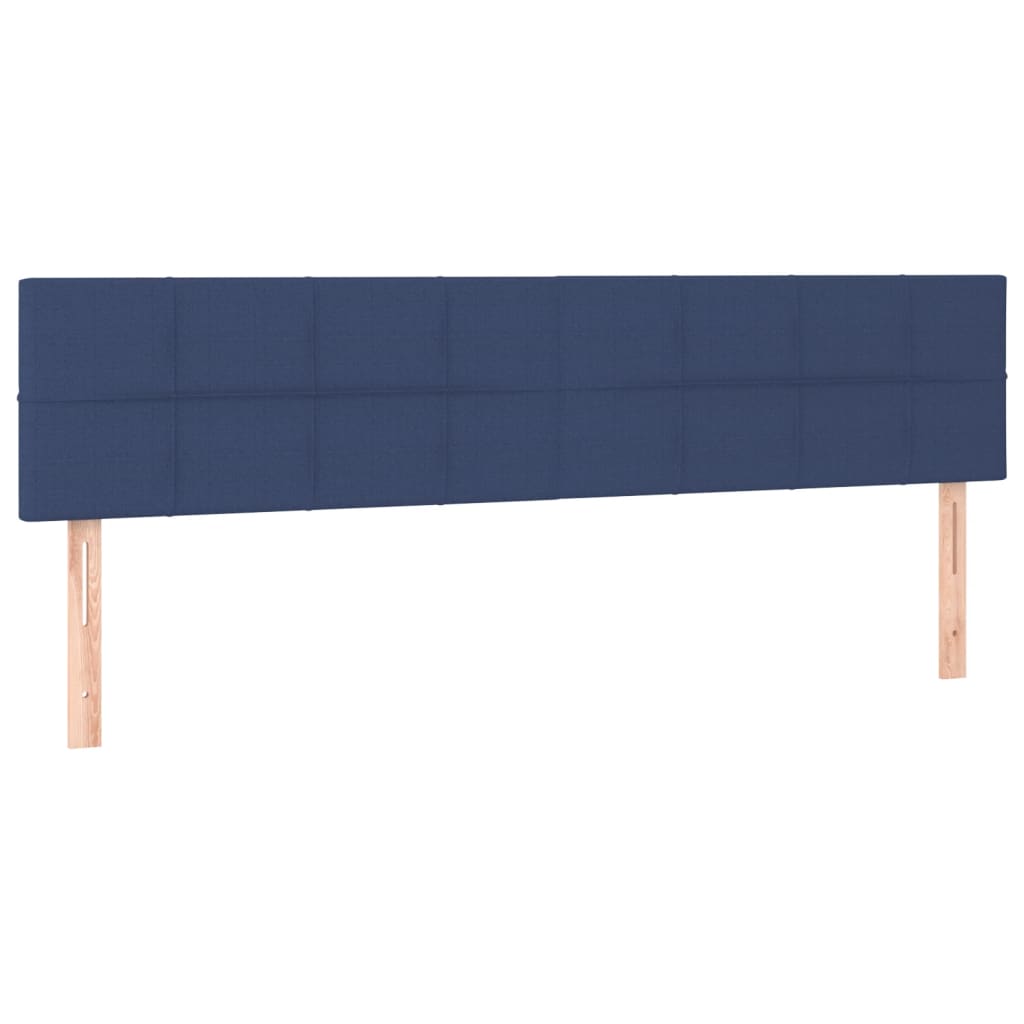 sengegavl med LED-lys 160x5x78/88 cm stof blå
